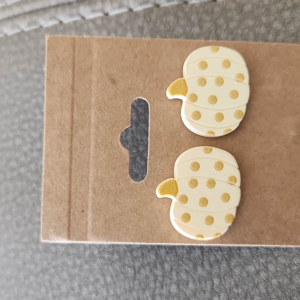 Pumpkin Polka Dot Earrings